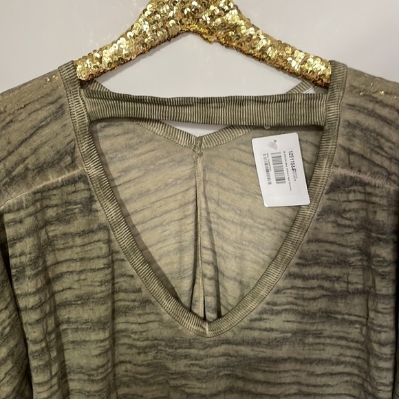 Anthropologie Maronie Womens Burnout Cut Out Tee Top - Picture 10 of 13